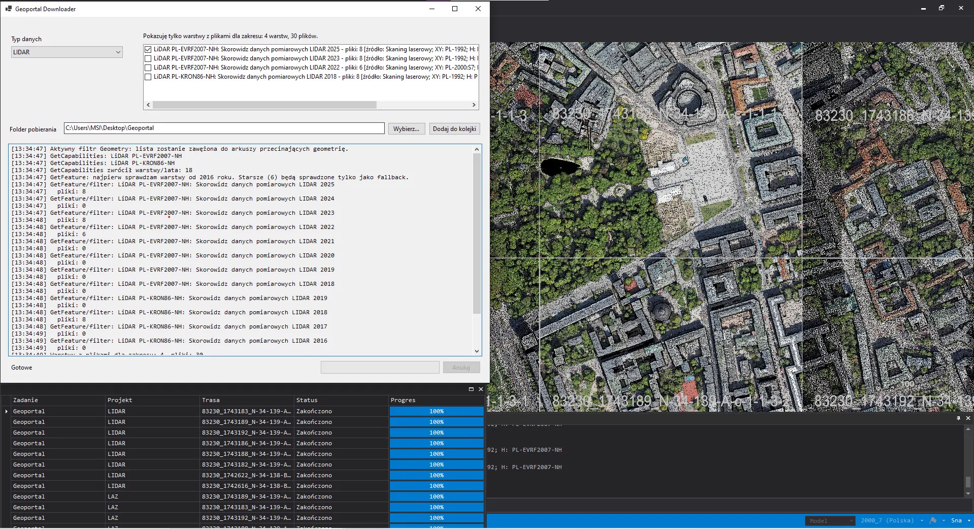 GeoOffice — downloading Geoportal data into a project